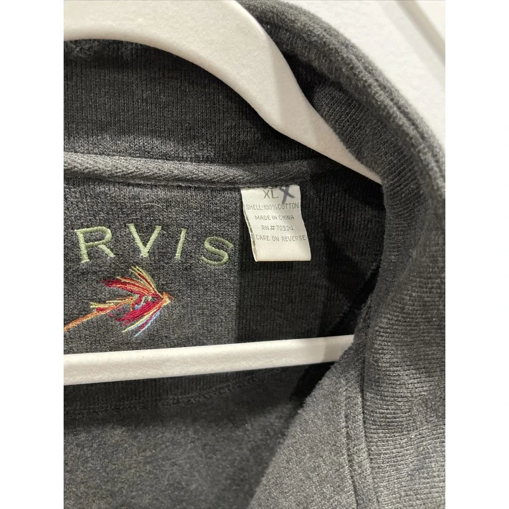 Men's Gray orvis quarter zip‎ pullover Sweater Size  Extra Large  Outdoor